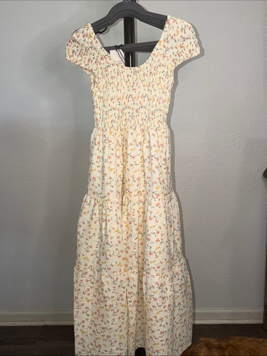 million colors Dresses & Skirts - Cream Floral Smocked Maxi Dress